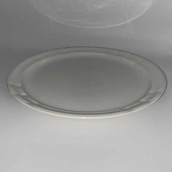 Santa Clara 12” White Glass Round Serving Tray - Picture 5 of 9